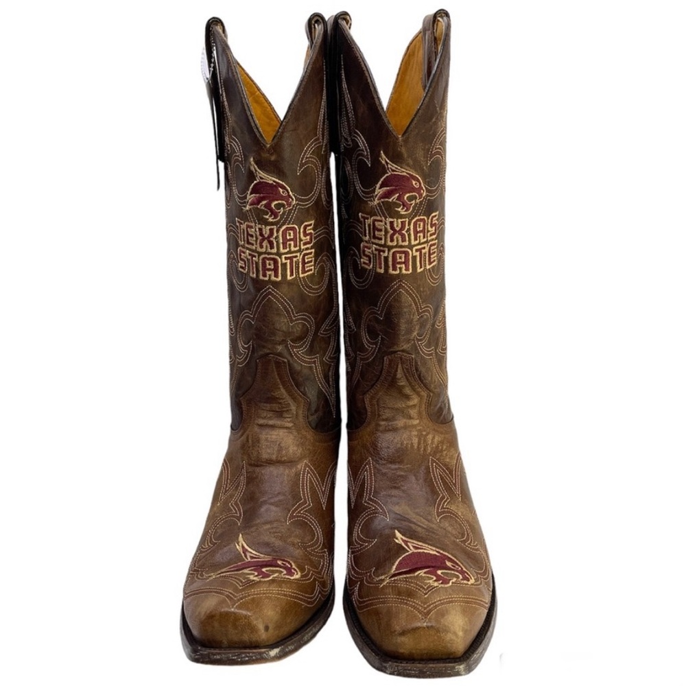 GAMEDAY BOOTS Texas State Bobcats NEW Embroidered Cowboy Boots Size 9.5 Men